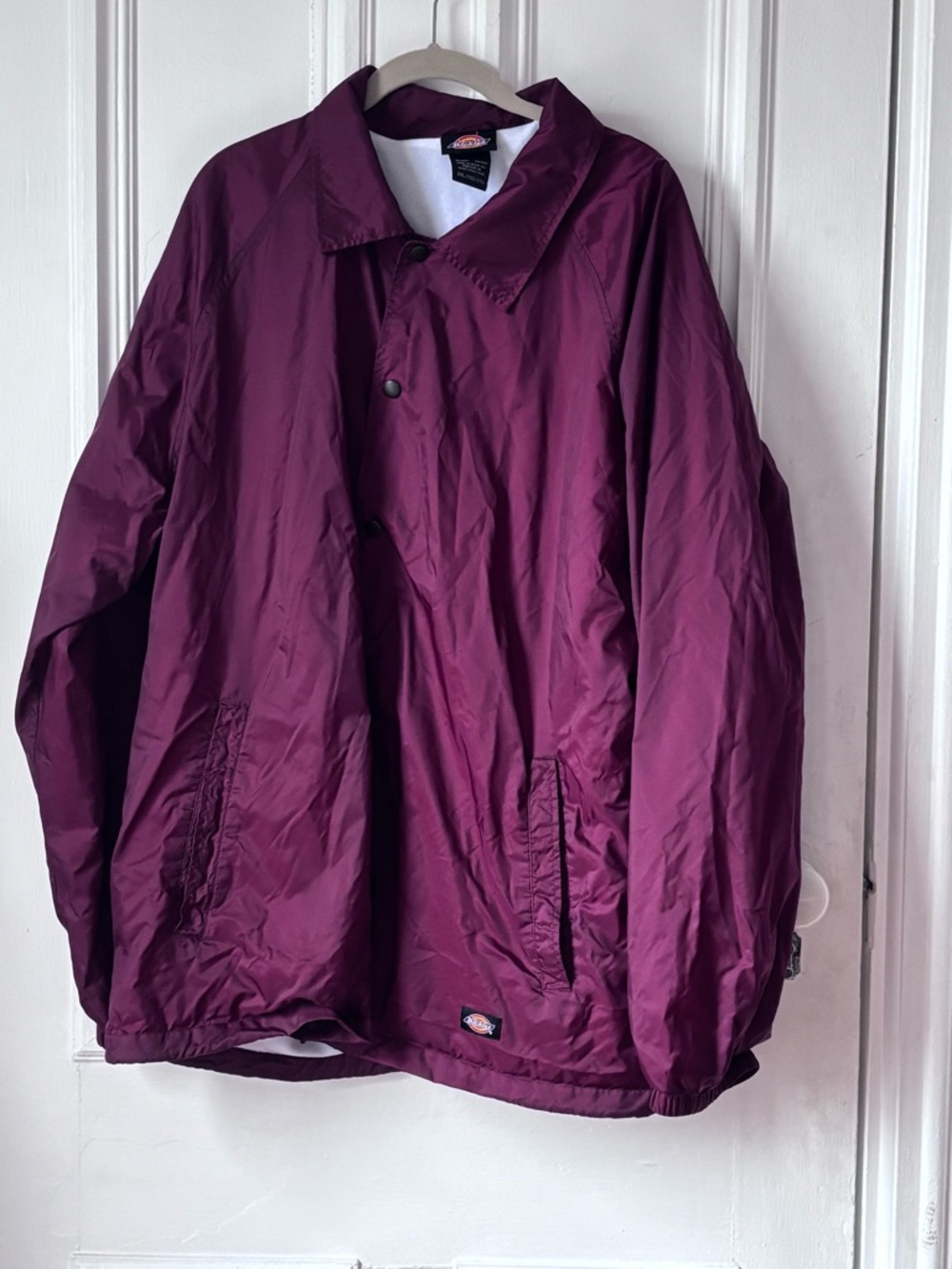 Dickies Snap Front Nylon Lined Burgundy Jacket Size 2XL